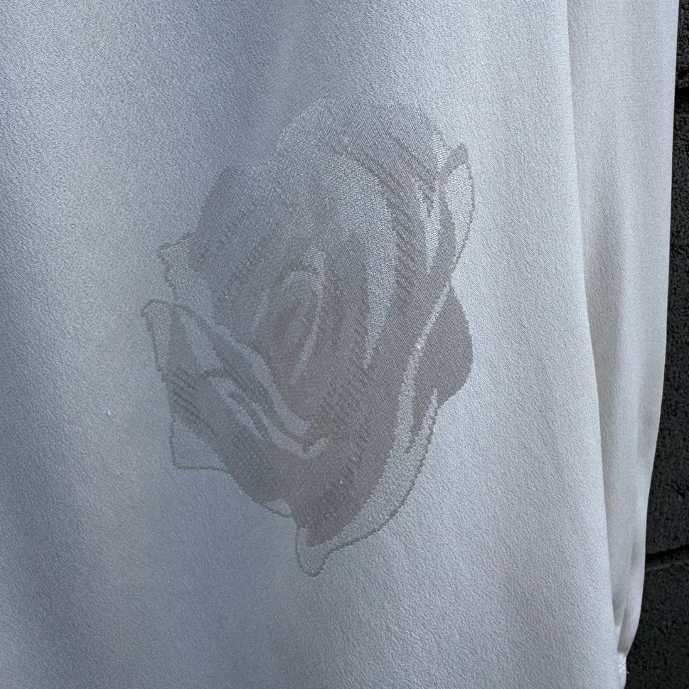 Jones New York Vintage Cream Rose Jacquard Pussy Bow Tie Back Blouse Womens 4