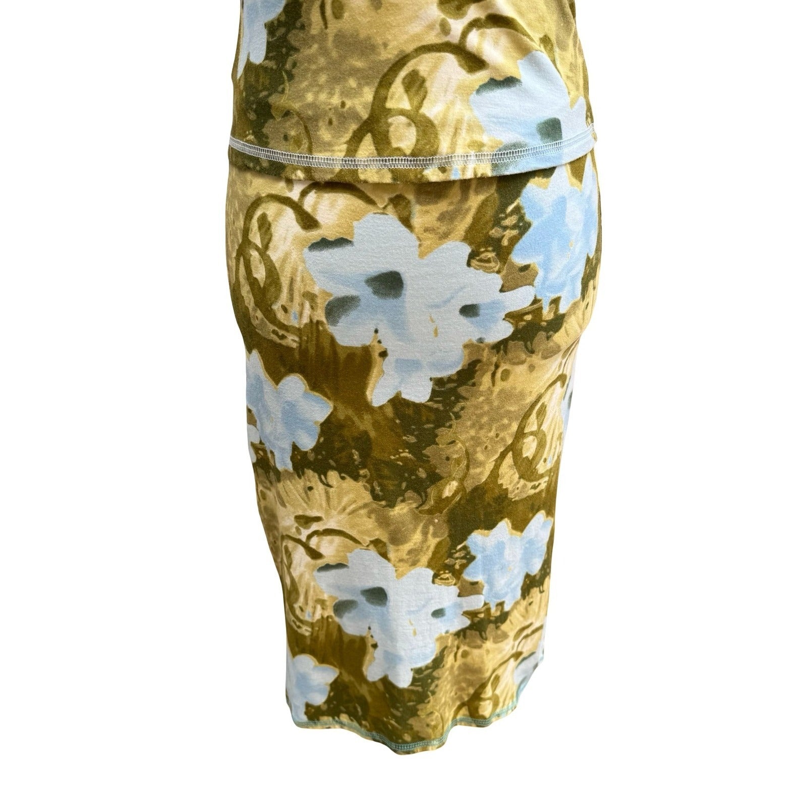 Jean Paul Gaultier Soleil French Vintage 90s Y2K Floral Halter Top Midi Skirt S