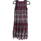 Switch Kaiser Floral Red Blue Hippie Sleeveless India Cotton Boho Festival Maxi Dress M 2 image