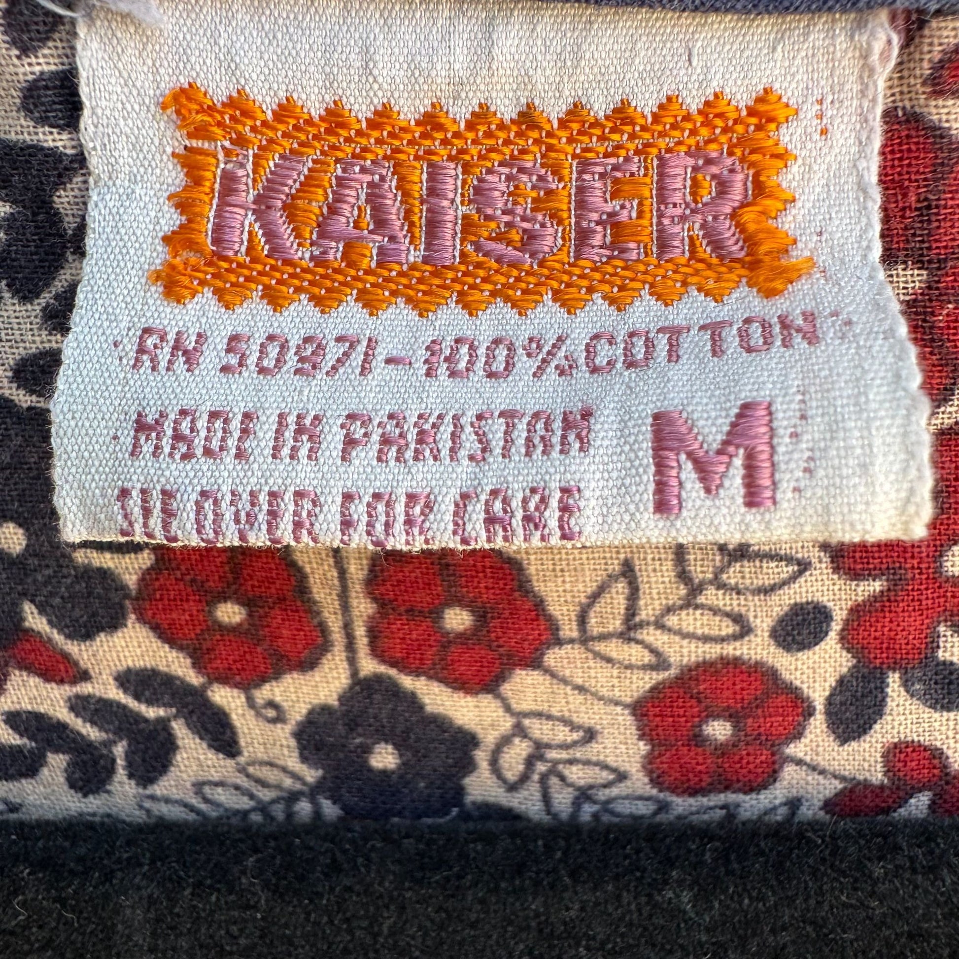 Kaiser Floral Red Blue Hippie Sleeveless India Cotton Boho Festival Maxi Dress M