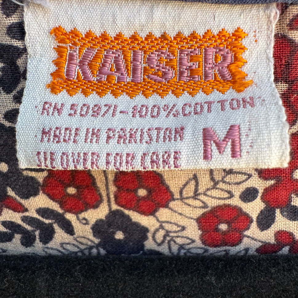 Kaiser Floral Red Blue Hippie Sleeveless India Cotton Boho Festival Maxi Dress M