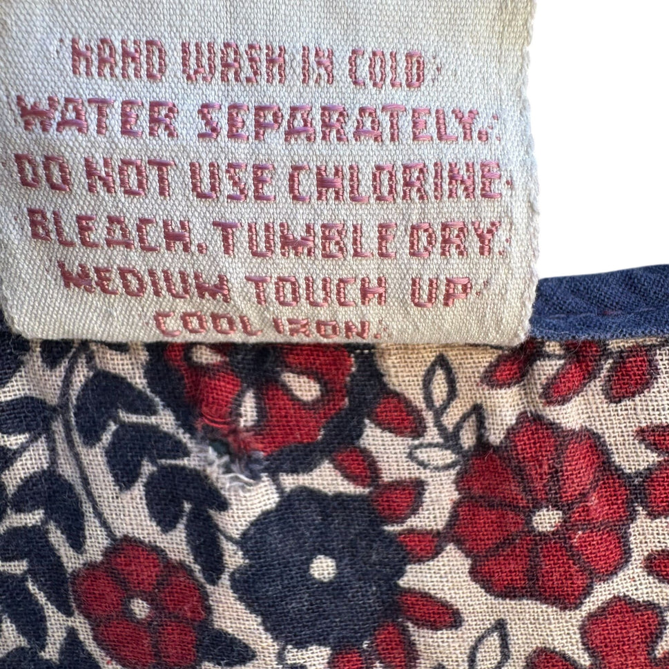 Kaiser Floral Red Blue Hippie Sleeveless India Cotton Boho Festival Maxi Dress M