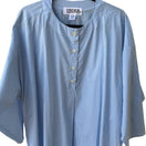 Switch Under Construction Gingham Oversized Cotton Coastal Loungewear Sleep Top Blue OS 3 image