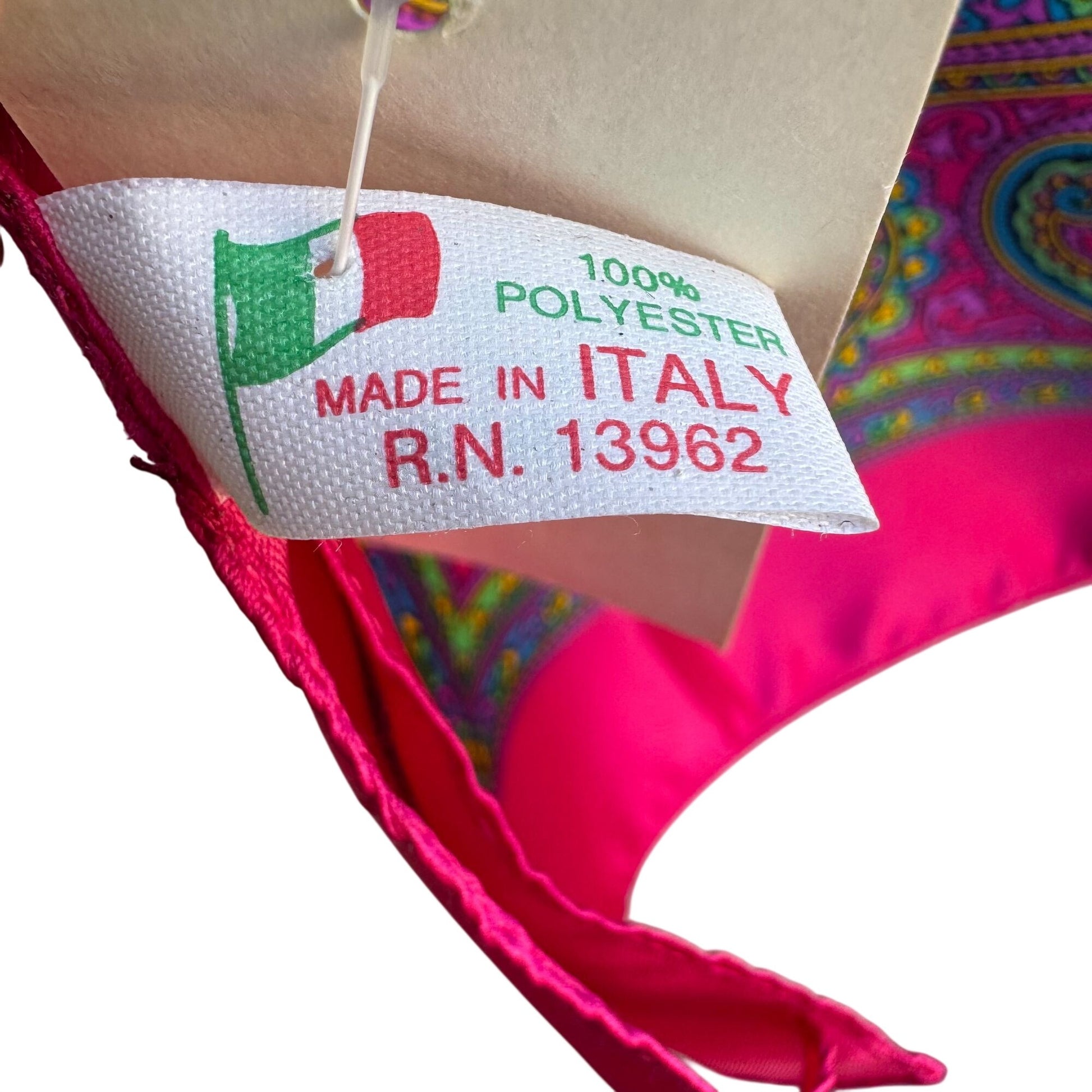 Vintage Montgomery Ward Pink Paisley Scarf Wrap Shawl Made In Italy 30" Square