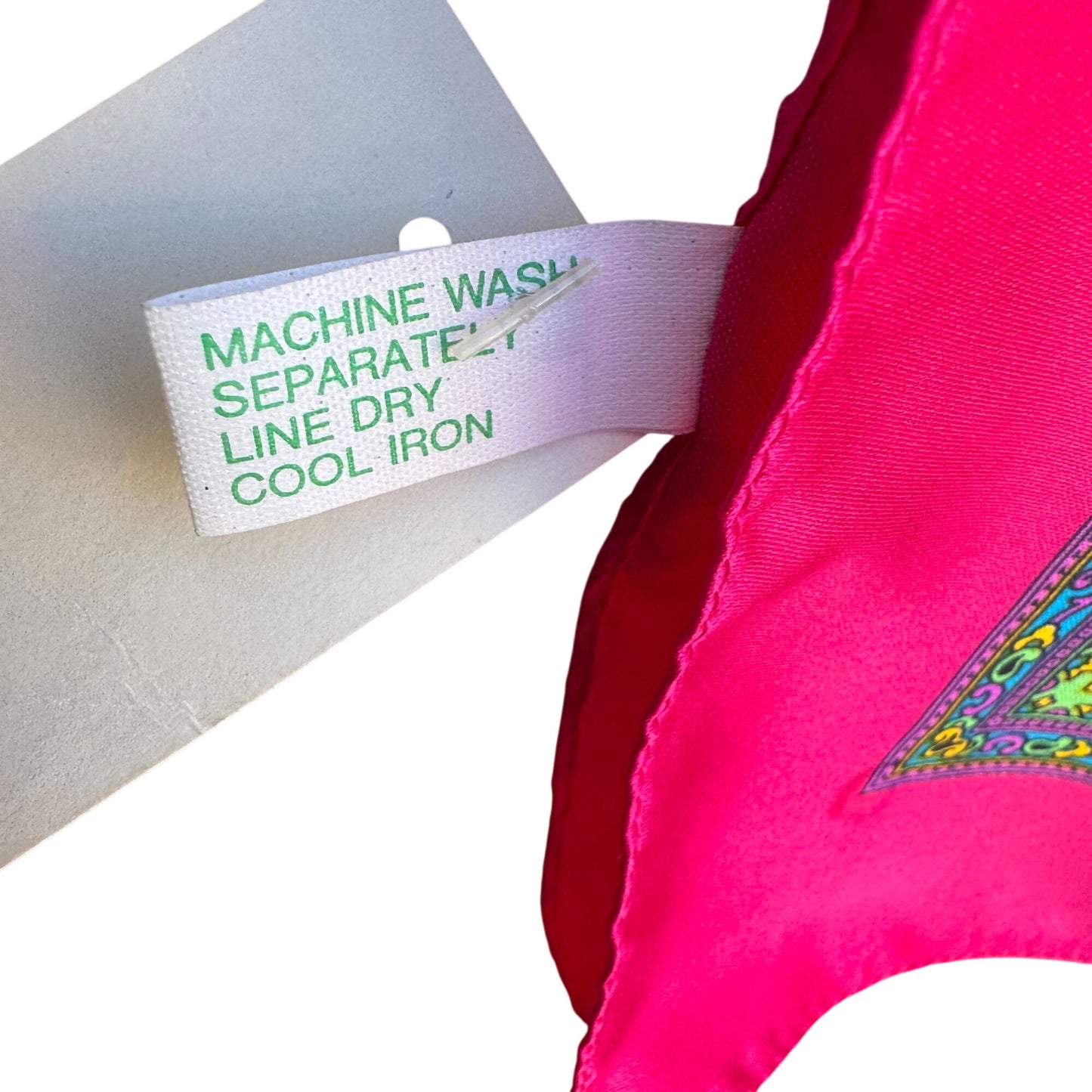 Vintage Montgomery Ward Pink Paisley Scarf Wrap Shawl Made In Italy 30" Square