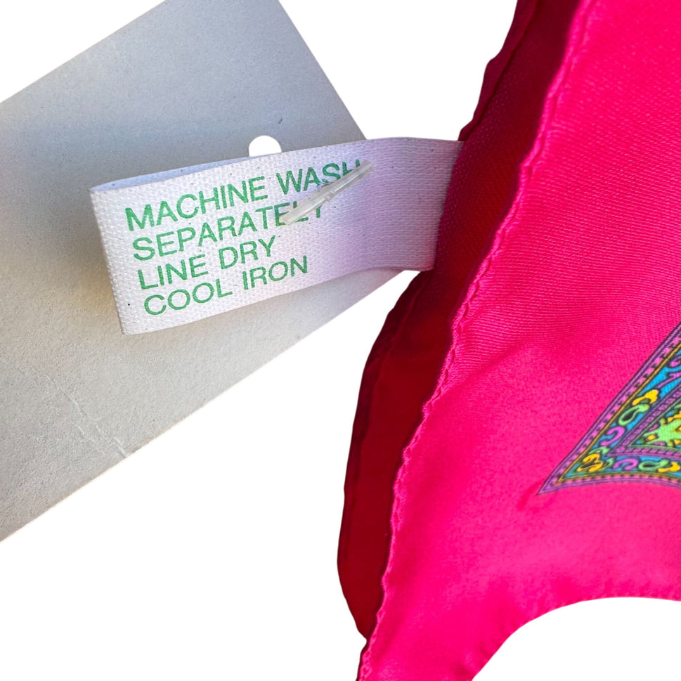 Vintage Montgomery Ward Pink Paisley Scarf Wrap Shawl Made In Italy 30" Square