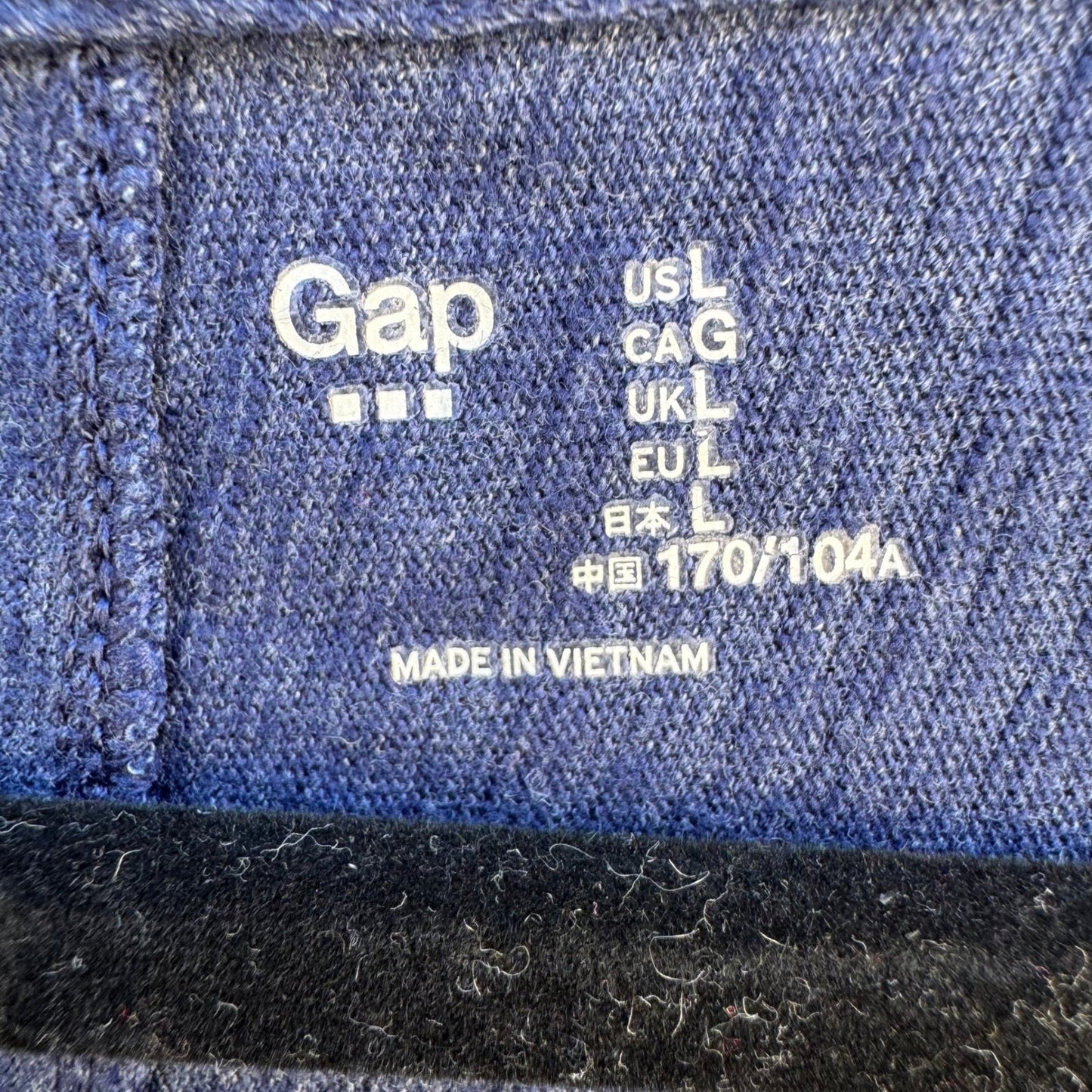 Gap WKND 3/4 Dolman Sleeve Top Marine Blue Heathered Scoop Neck L Minimalist