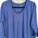 Switch Gap WKND 3/4 Dolman Sleeve Top Marine Blue Heathered Scoop Neck L Minimalist 3 image