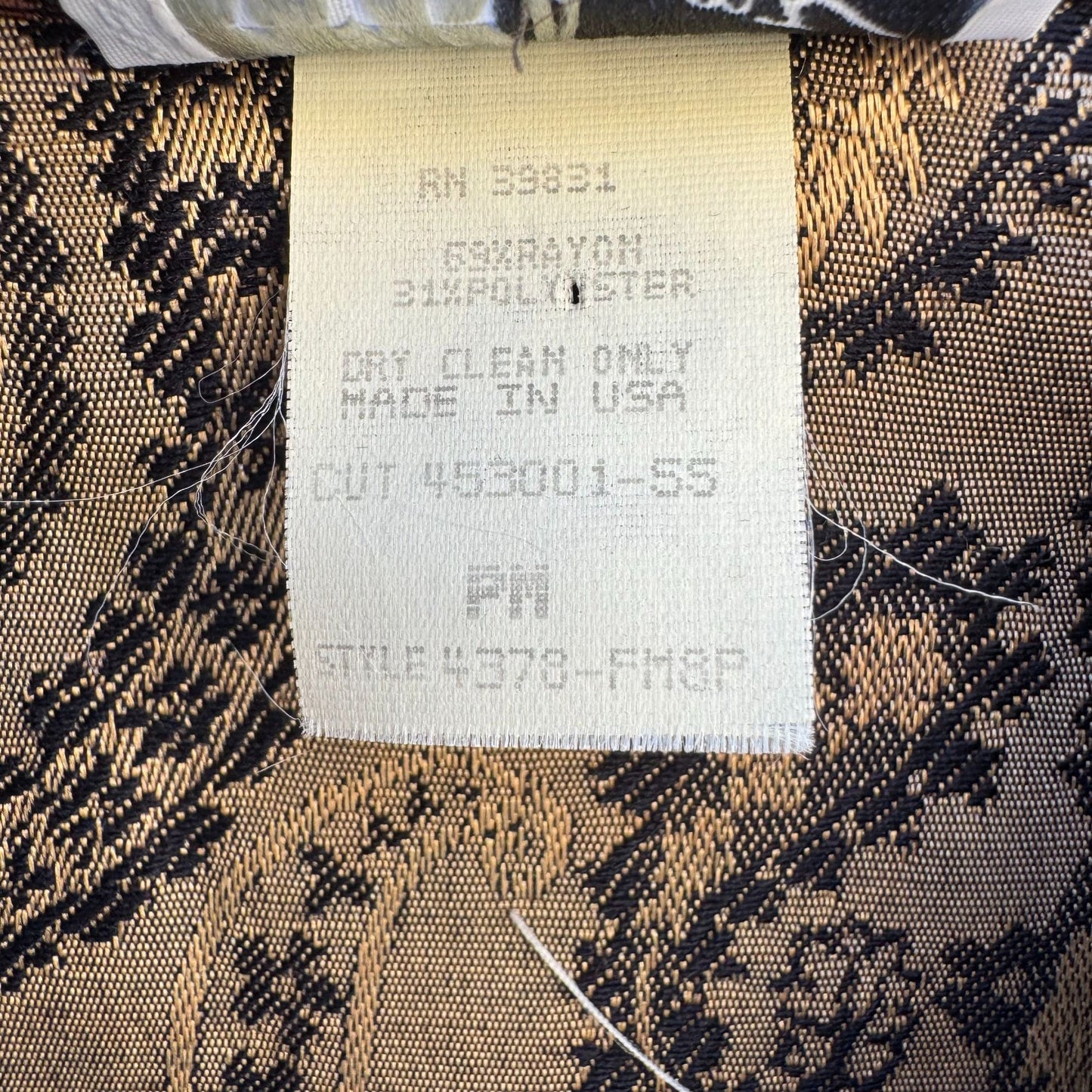 JBT Sport Petite By Fritzi Vintage Womens Paisley Jacquard One Button Blazer PM