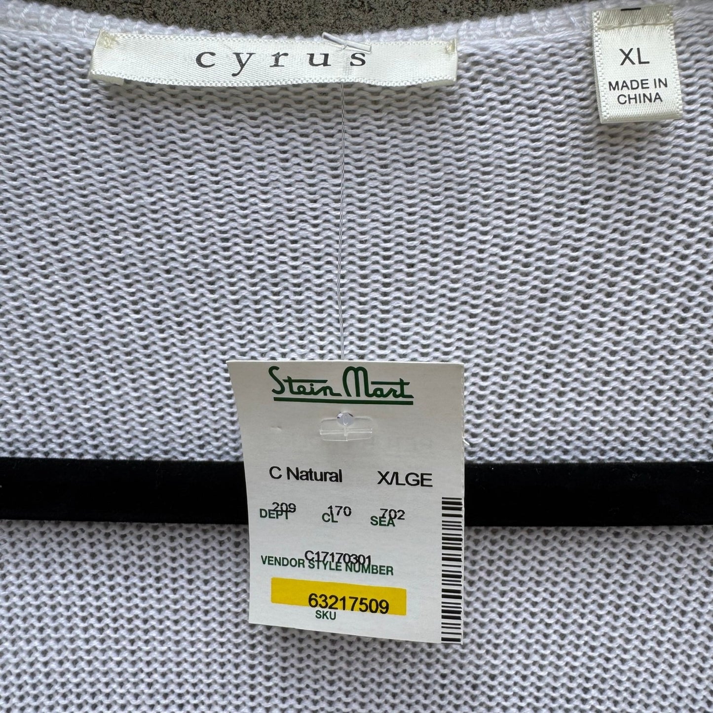 Cyrus Womens XL White Open Front Pointelle Knit Cardigan NEW Coastal Layering
