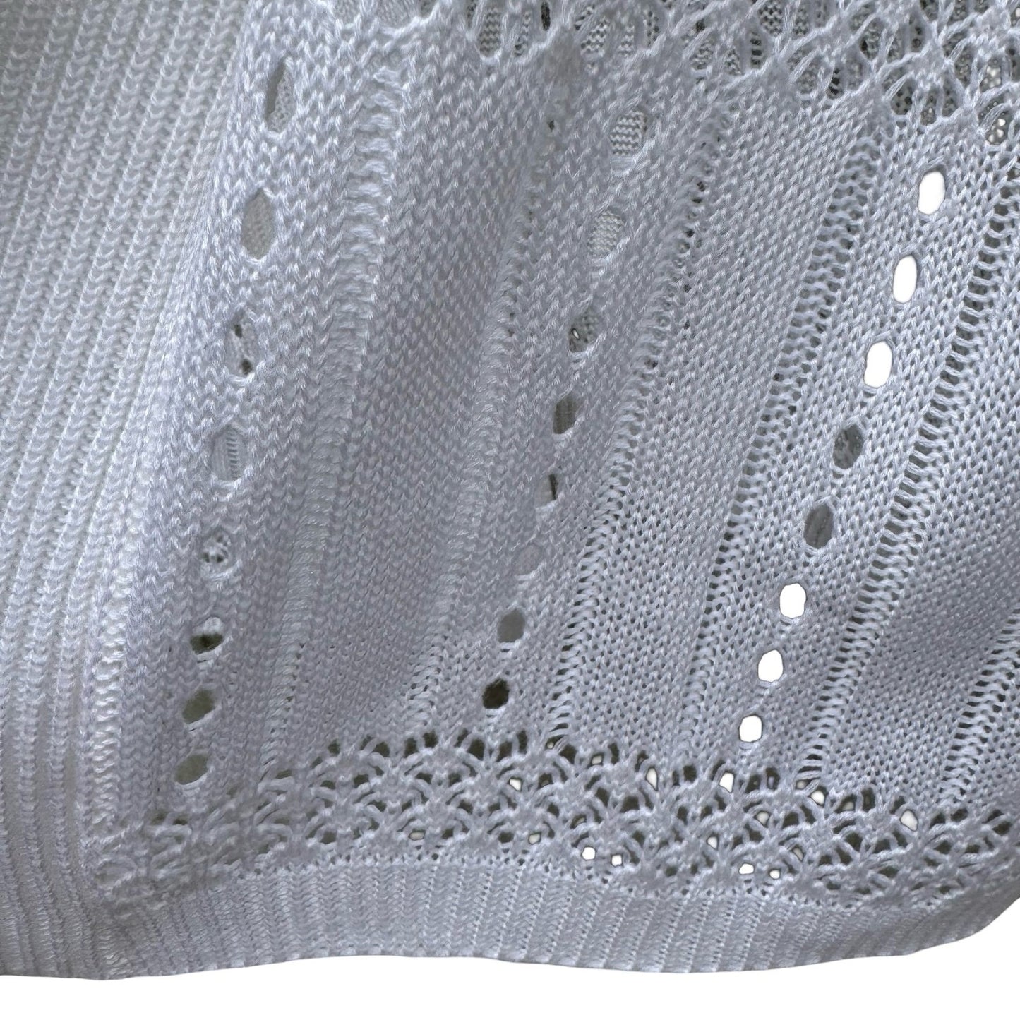 Cyrus Womens XL White Open Front Pointelle Knit Cardigan NEW Coastal Layering