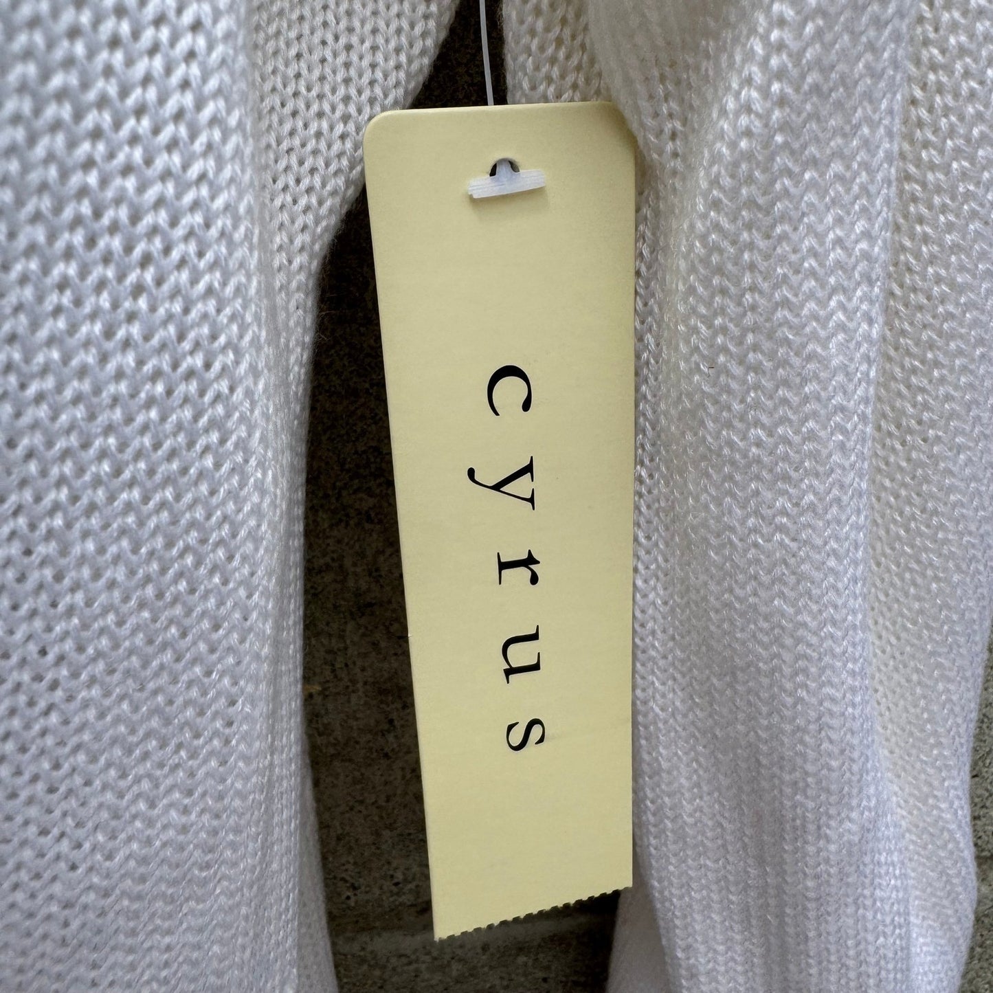 Cyrus Womens XL White Open Front Pointelle Knit Cardigan NEW Coastal Layering