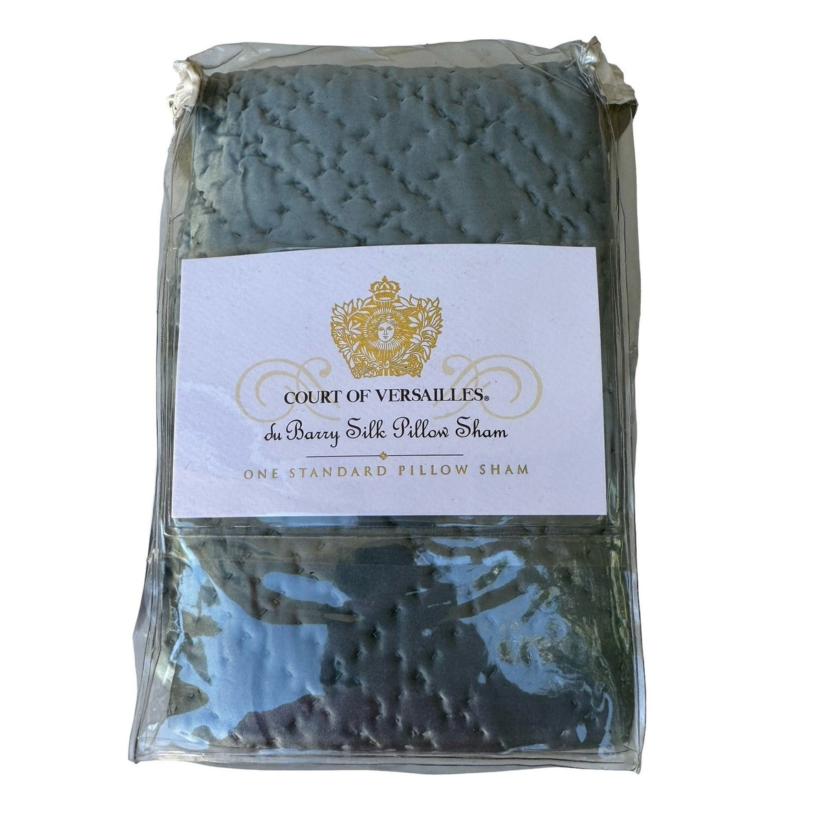 Court of Versailles du Barry Silk Quilted Pillow Sham Blue Green Standard One Sz