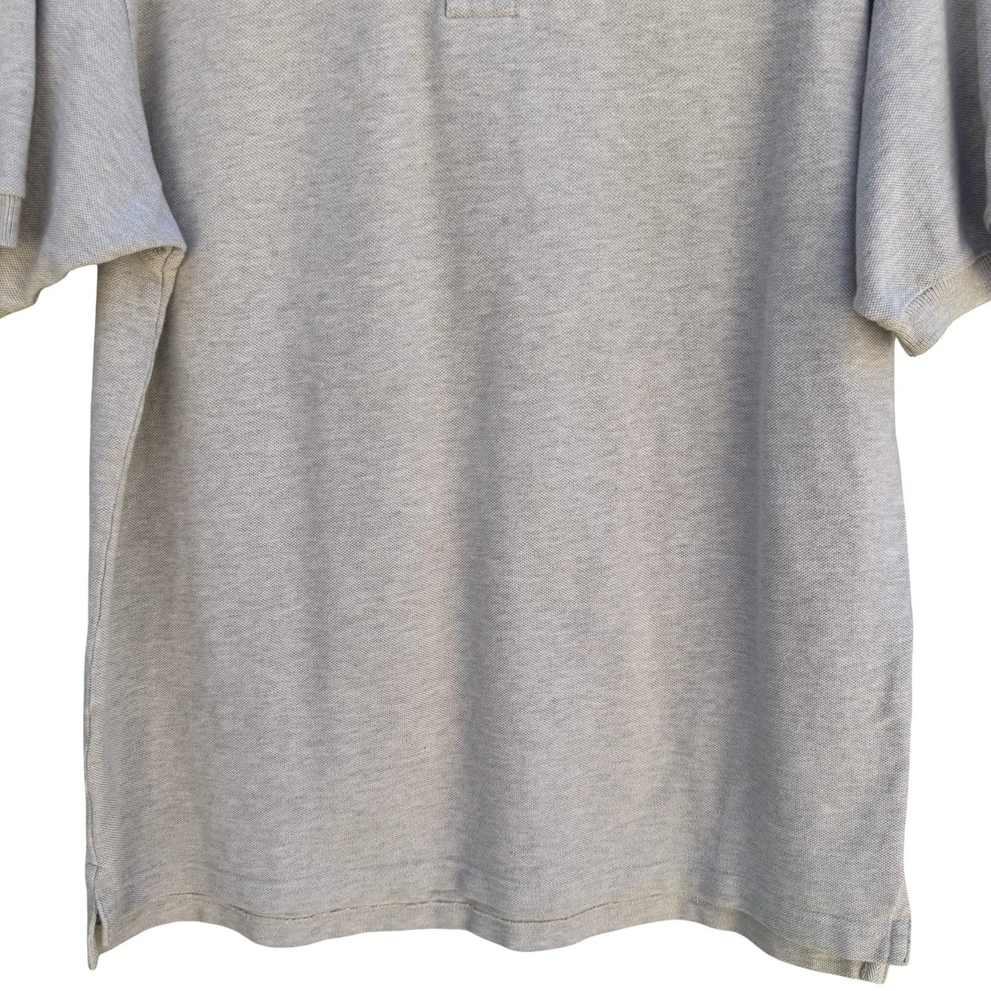 GAP Mens Preppy Pique Polo Minimalist Shirt Neutral Grey Old Money All Cotton L