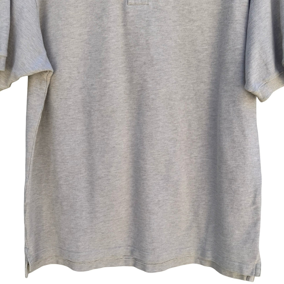 GAP Mens Preppy Pique Polo Minimalist Shirt Neutral Grey Old Money All Cotton L