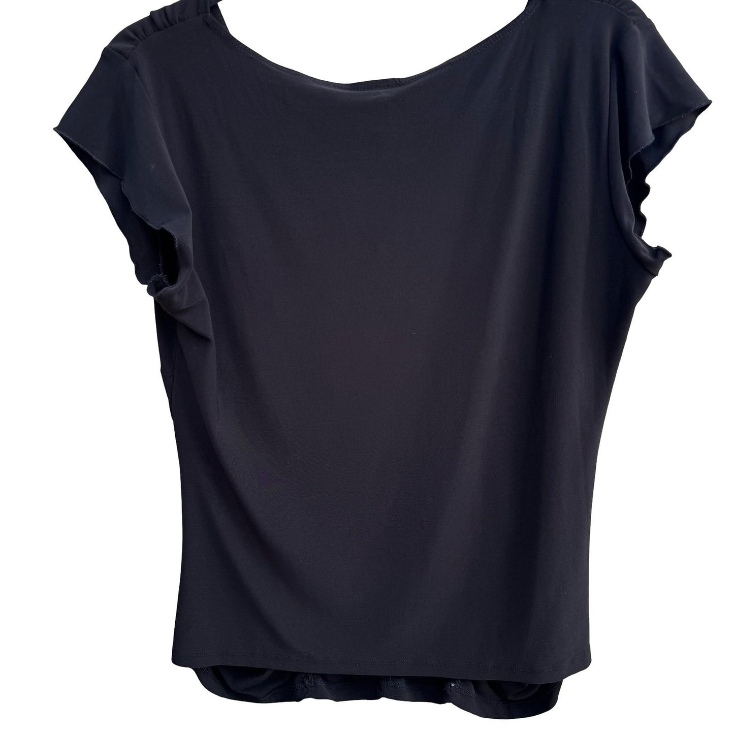 JTB Y2K Whimsigoth Coquette Romantic Ruched V-Neck Minimalist Goth Blouse XL