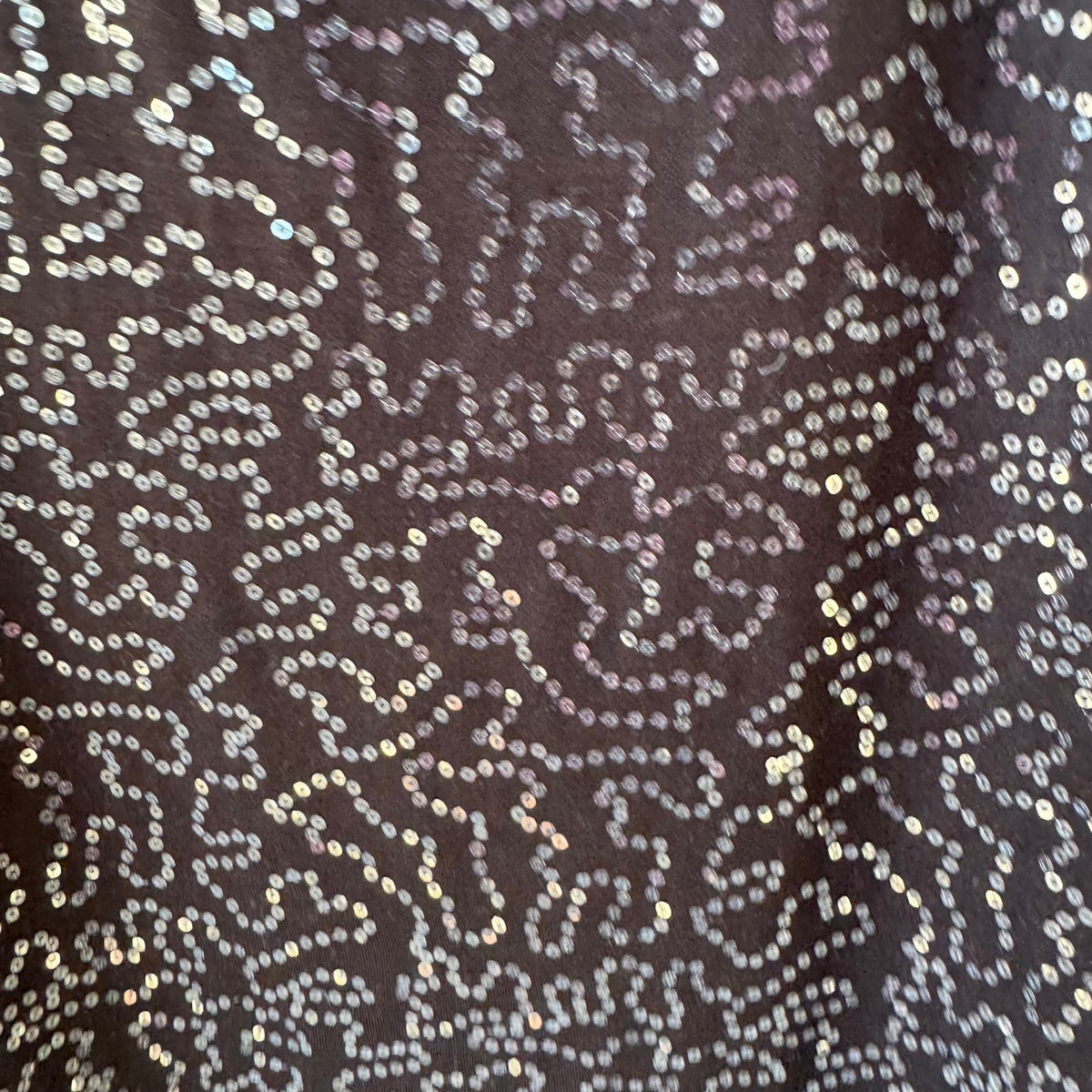 Isaac Mizrahi Glam Party Shimmer Sequin Swirl Glam Scoop Neck Top Black L NWOT