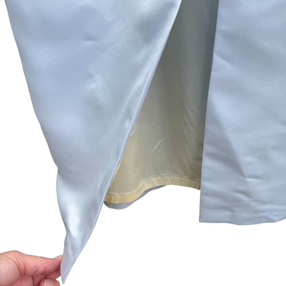 R&M Richards Blue Silver Formal Jacket Full Length Dress Metallic 2 Piece Set 14P