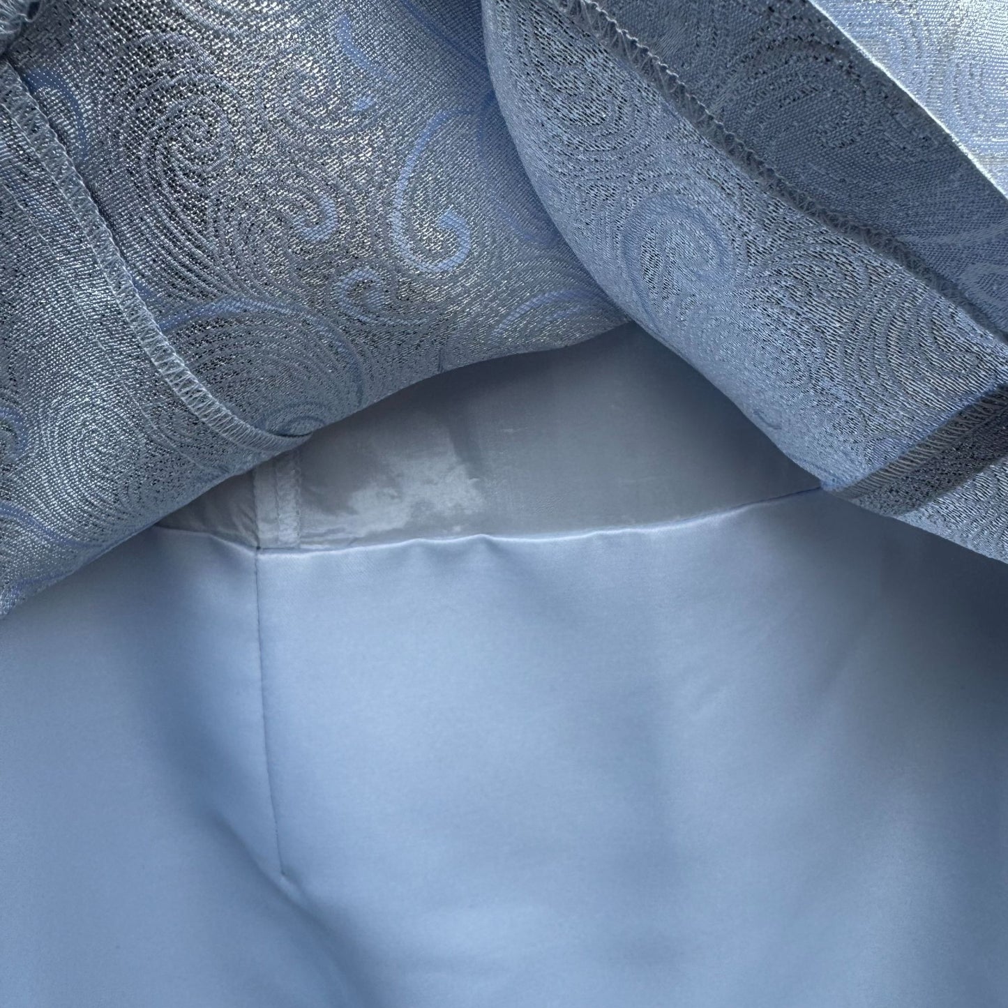 R&M Richards Blue Silver Formal Jacket Full Length Dress Metallic 2 Piece Set 14P