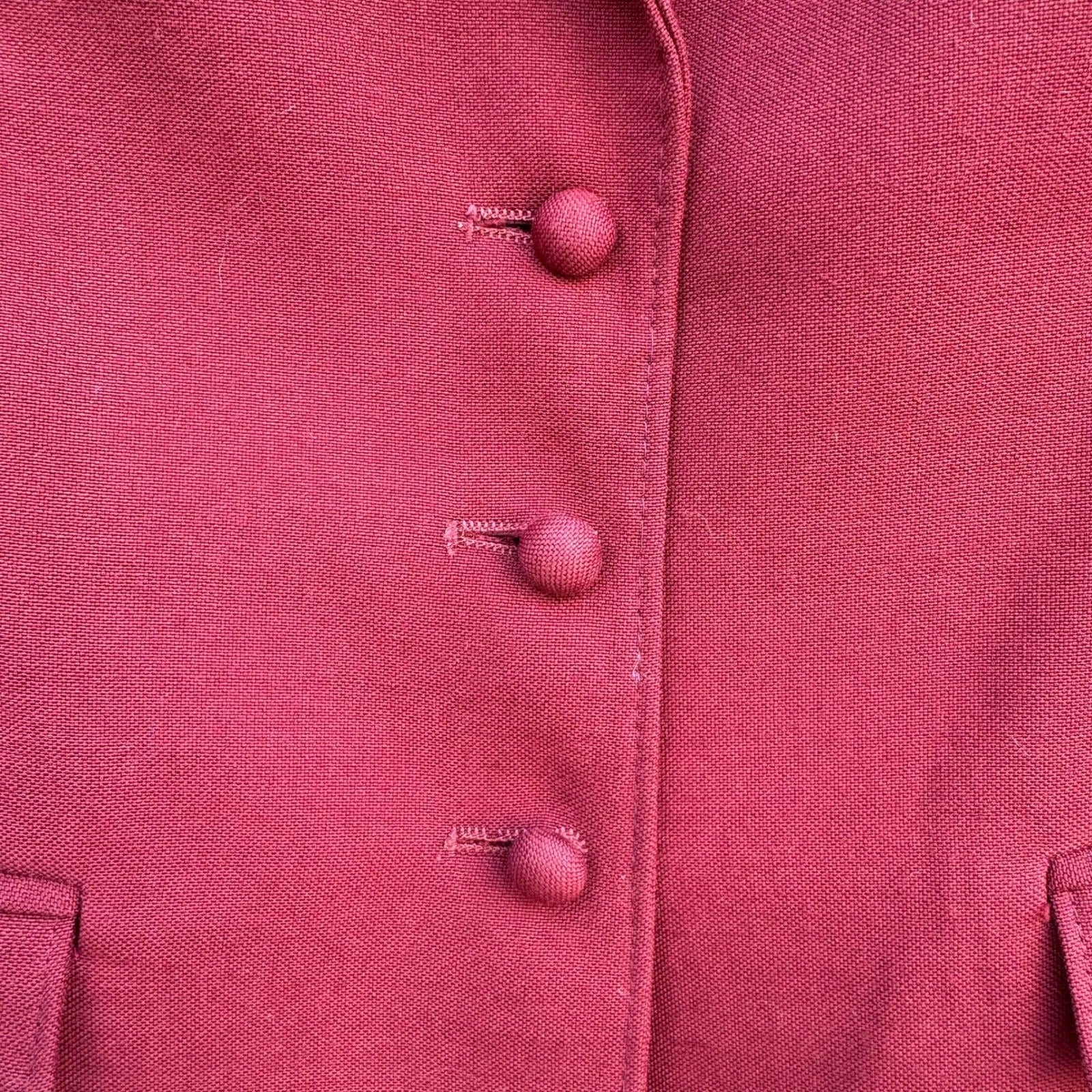 Eric Sands Vintage Burgundy Blazer Tailored 3 Button Professional Jacket Women S