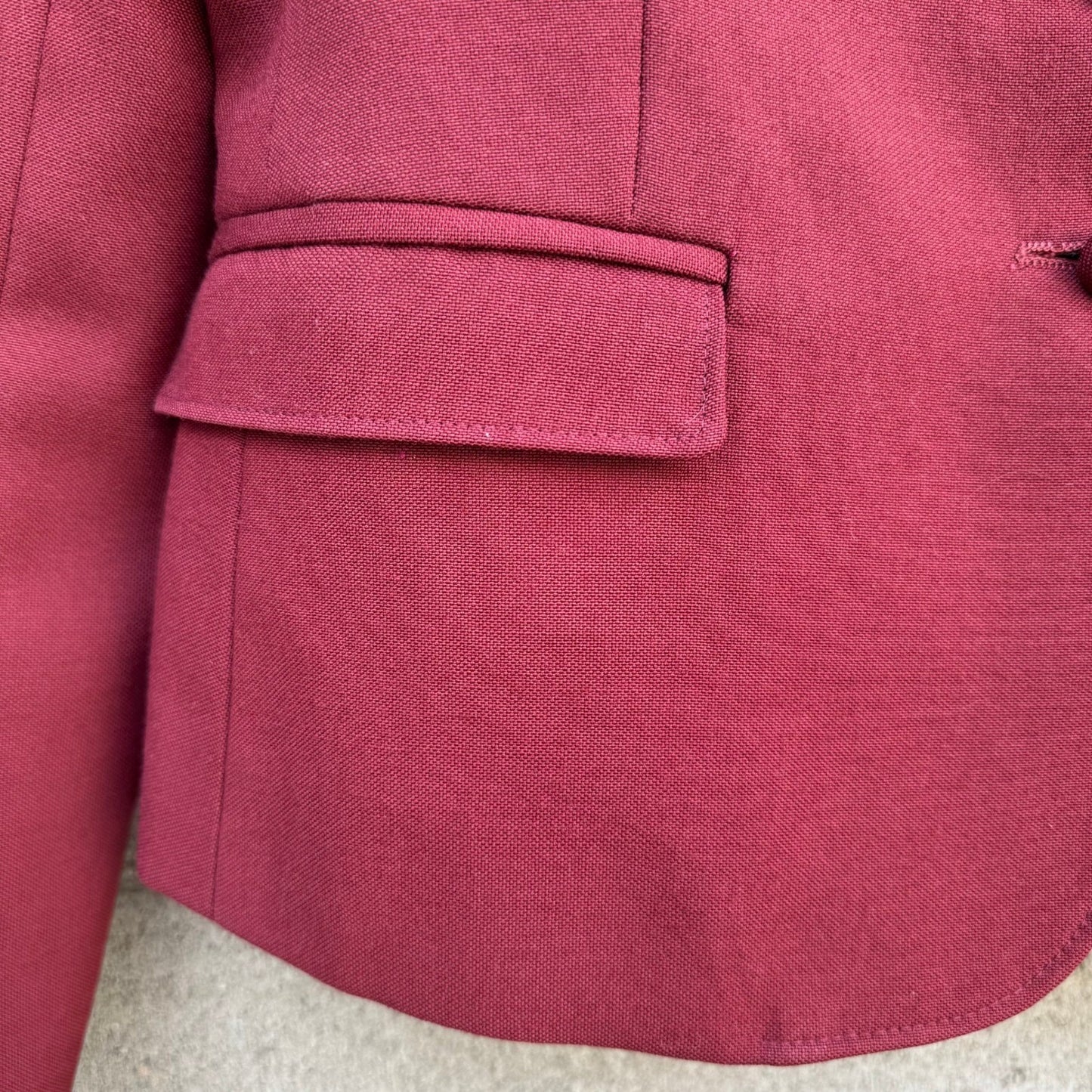 Eric Sands Vintage Burgundy Blazer Tailored 3 Button Professional Jacket Women S