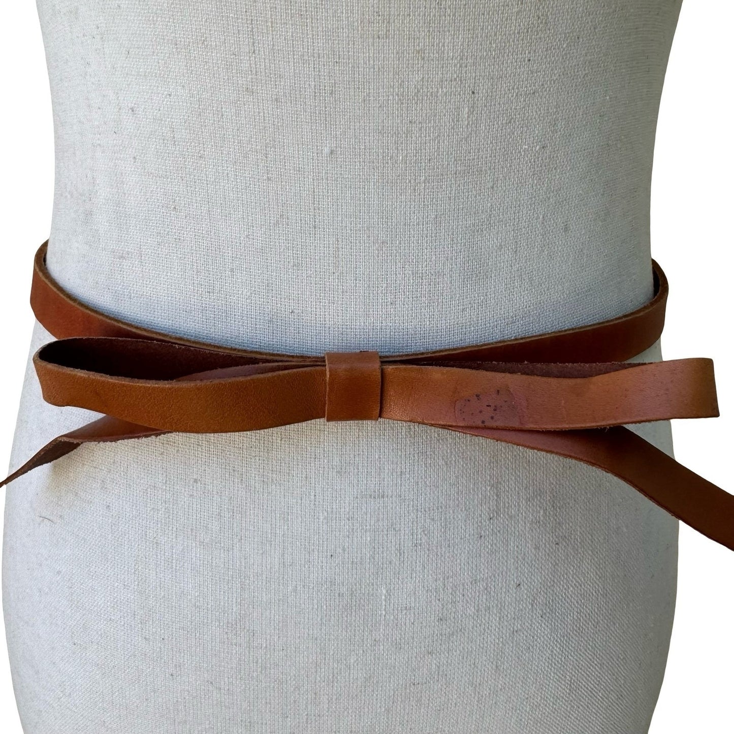 Gap Y2K Coquette Feminine Preppy Skinny Bow Belt Brown Genuine Leather Womens XS