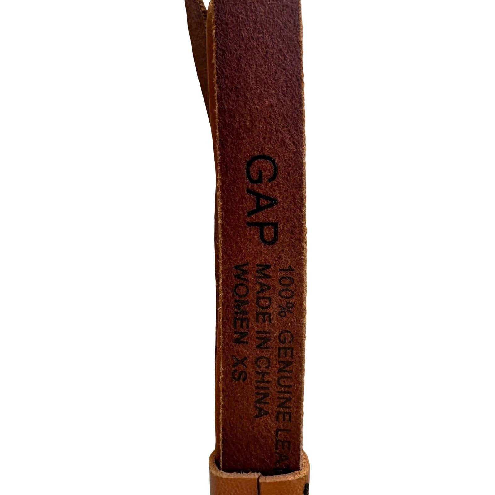 Gap Y2K Coquette Feminine Preppy Skinny Bow Belt Brown Genuine Leather Womens XS