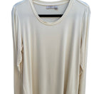 Switch LOGO Lori Goldstein Butter Yellow Boho Flowy Ruffle Sharkbite Tunic Top L NEW 3 image