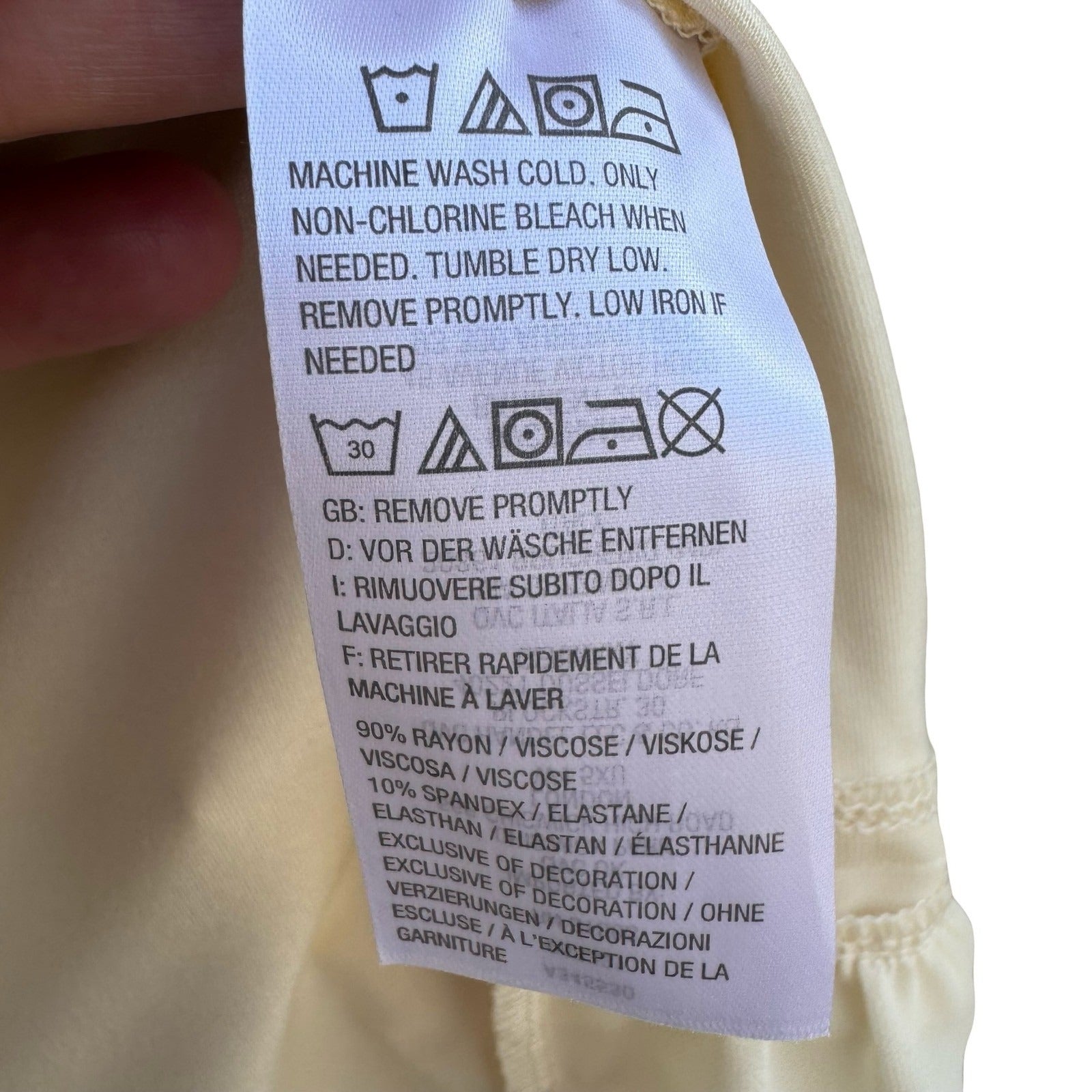 LOGO Lori Goldstein Butter Yellow Boho Flowy Ruffle Sharkbite Tunic Top L NEW