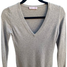 Switch Qi Cashmere Quiet Luxury Minimalist Preppy Softcore Knit Pullover Sweater Tan XXS 3 image