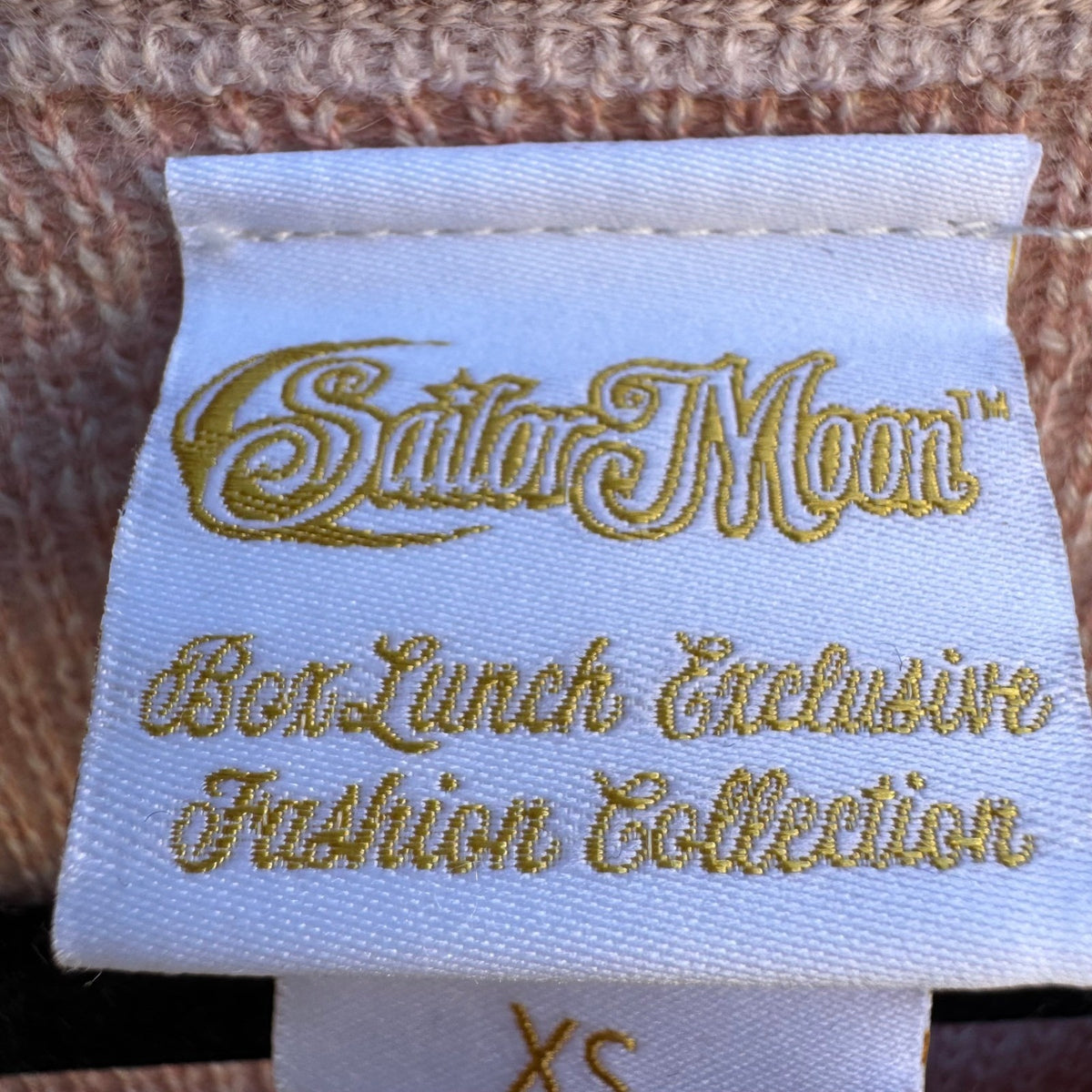 Sailor Moon Box Lunch Exclusive Luna Fair Isle Knit Sweater Pink XS Harajuku