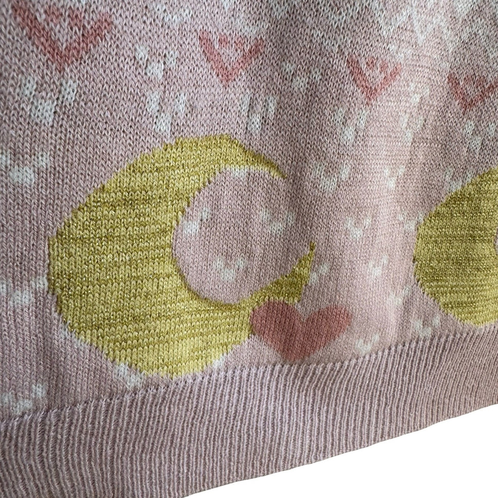 Sailor Moon Box Lunch Exclusive Luna Fair Isle Knit Sweater Pink XS Harajuku