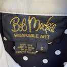 Switch Bob Mackie Wearable Art Silk Black White Polka Dot Rose Embroidered Blouse New S 2 image