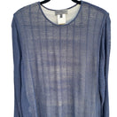 Switch Les Copains Womens Sheer Navy Long-Sleeve Italian Knit Two Layer Shirt Top 46 2 image