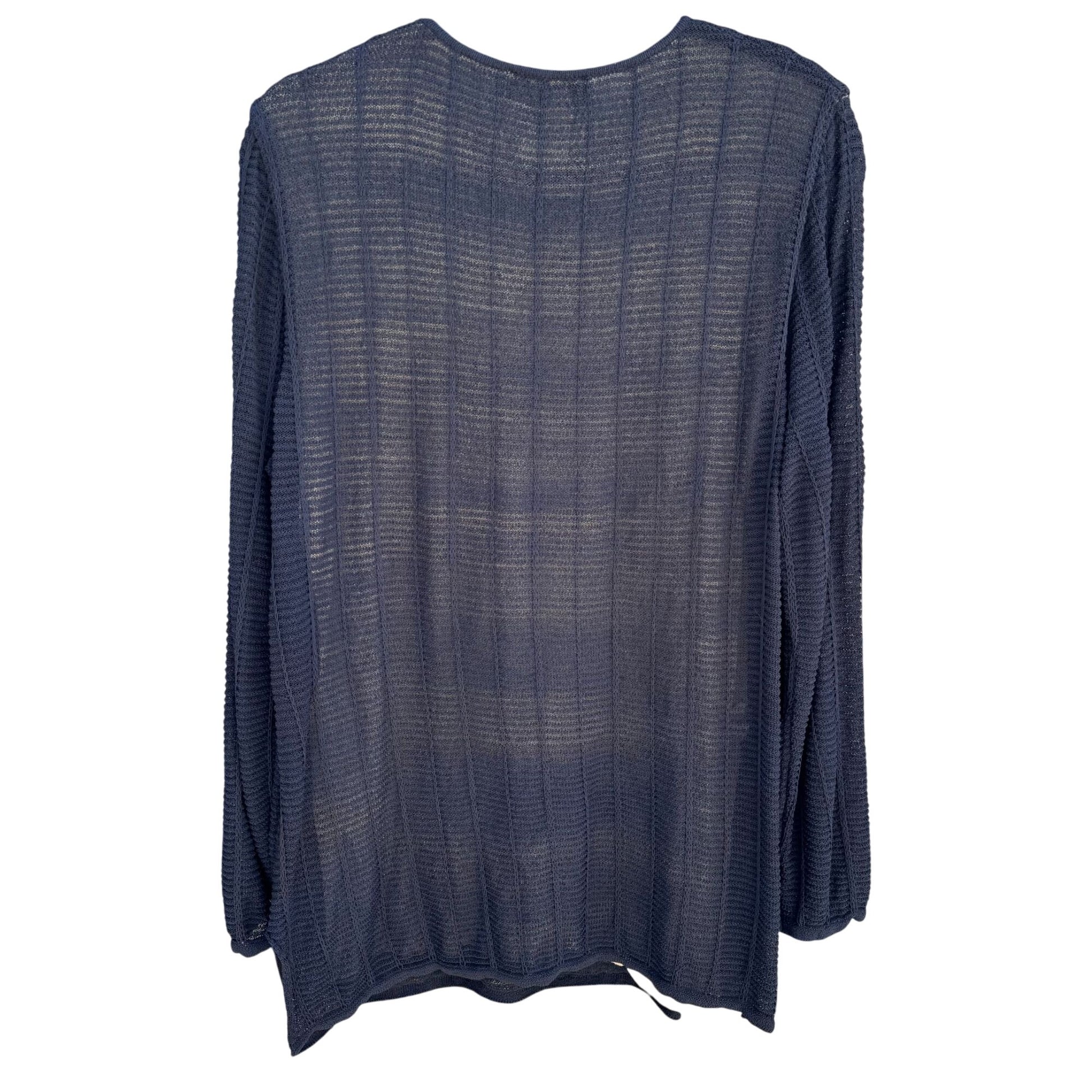 Les Copains Womens Sheer Navy Long-Sleeve Italian Knit Two Layer Shirt Top 46