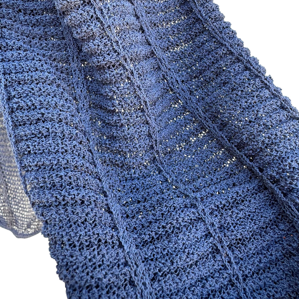 Les Copains Womens Sheer Navy Long-Sleeve Italian Knit Two Layer Shirt Top 46