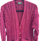 Switch Robinsons Private Stock Vintage Burgundy Cable Knit Cardigan Sweater Womens M 3 image