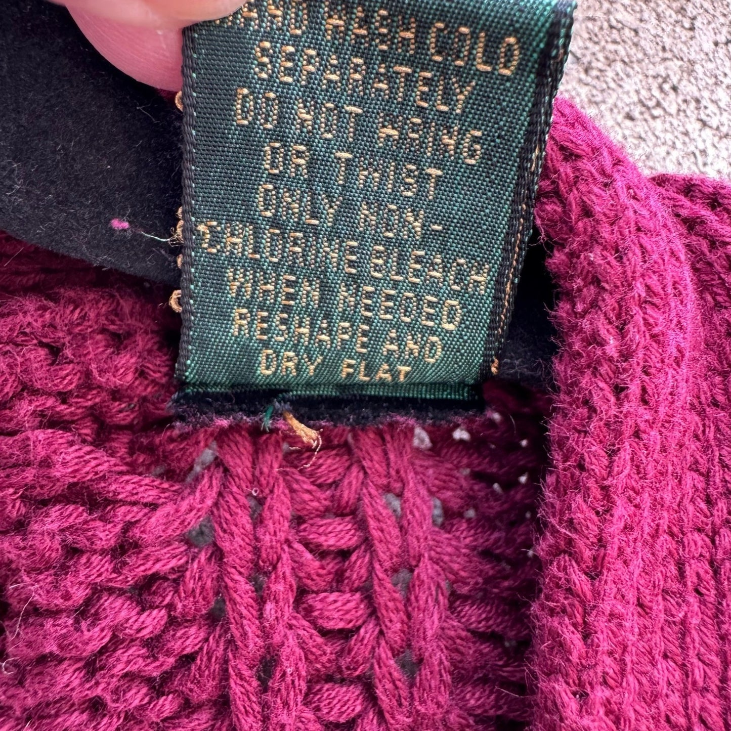 Robinsons Private Stock Vintage Burgundy Cable Knit Cardigan Sweater Womens M