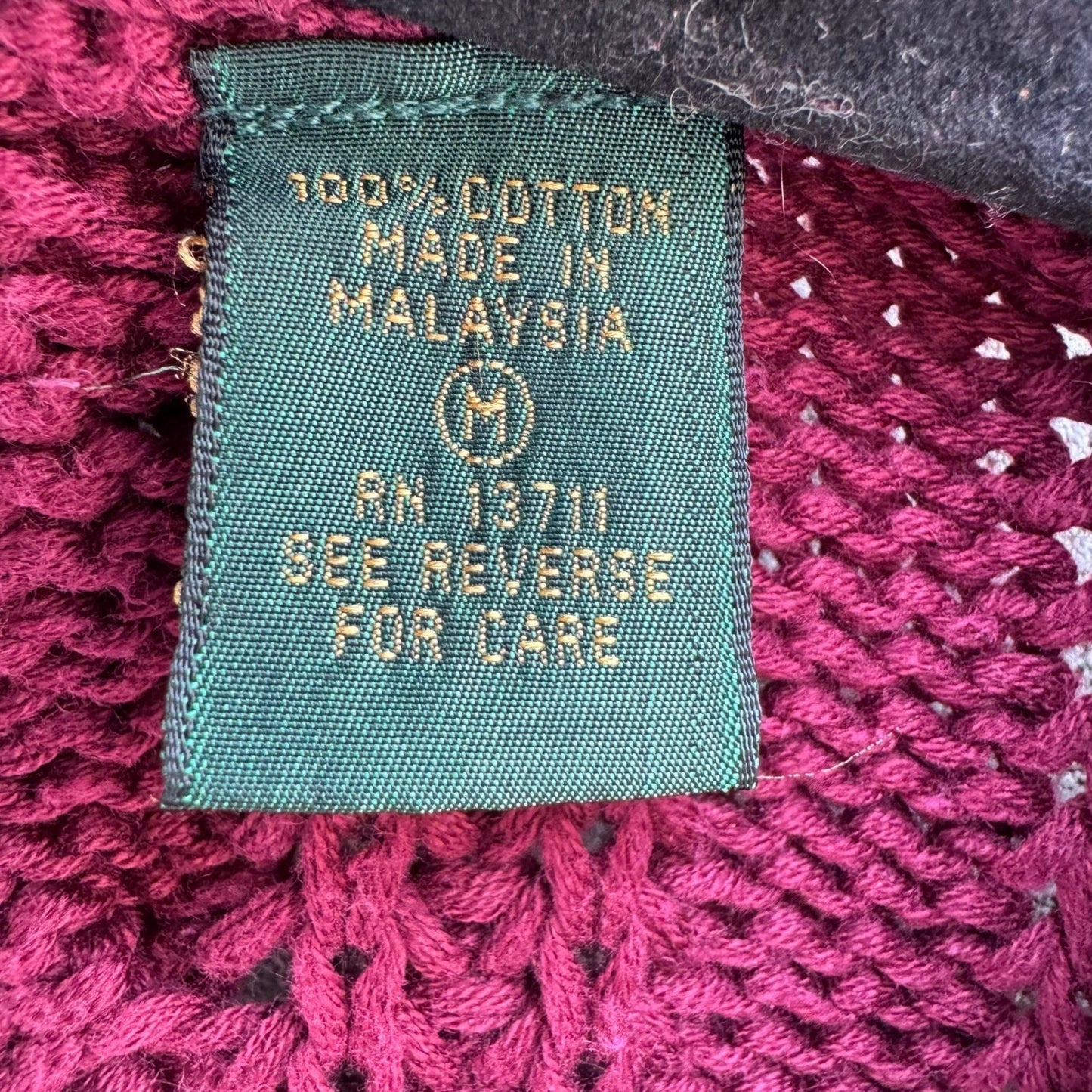 Robinsons Private Stock Vintage Burgundy Cable Knit Cardigan Sweater Womens M