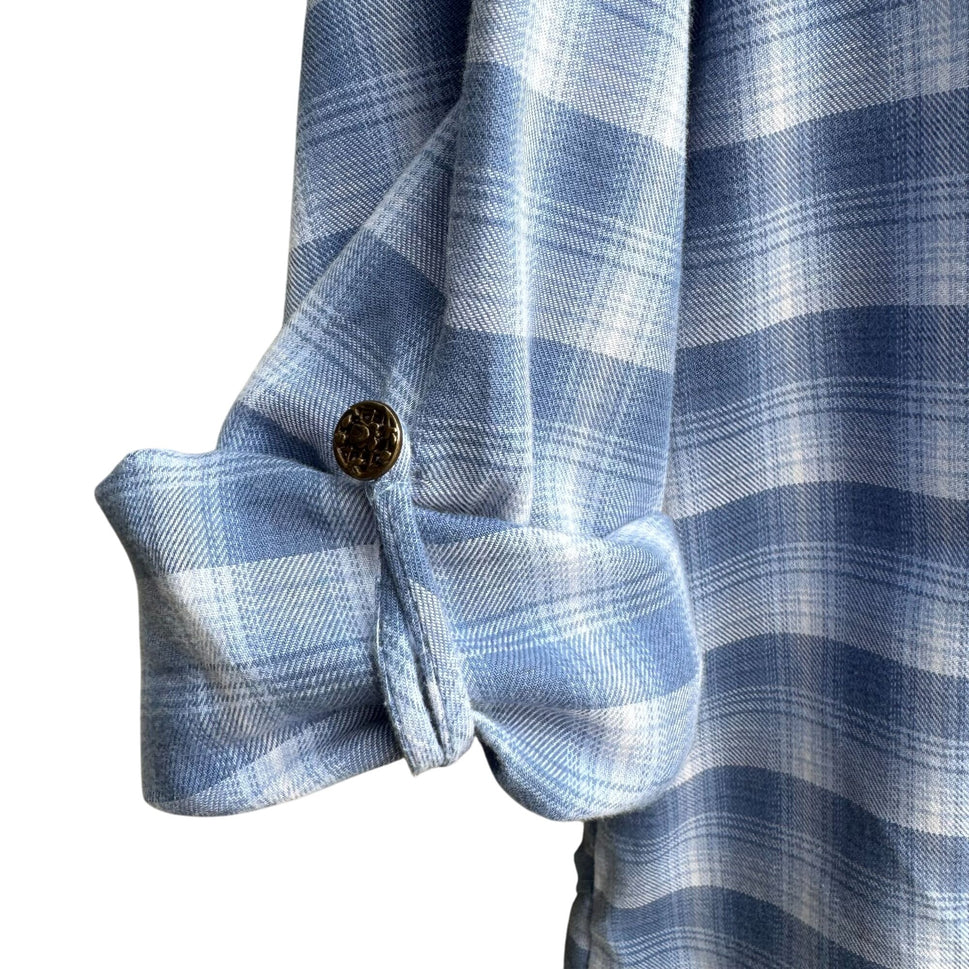 Koret City Blues Vintage 80s Womens Plaid Long Sleeve Button Down Flannel Shirt M