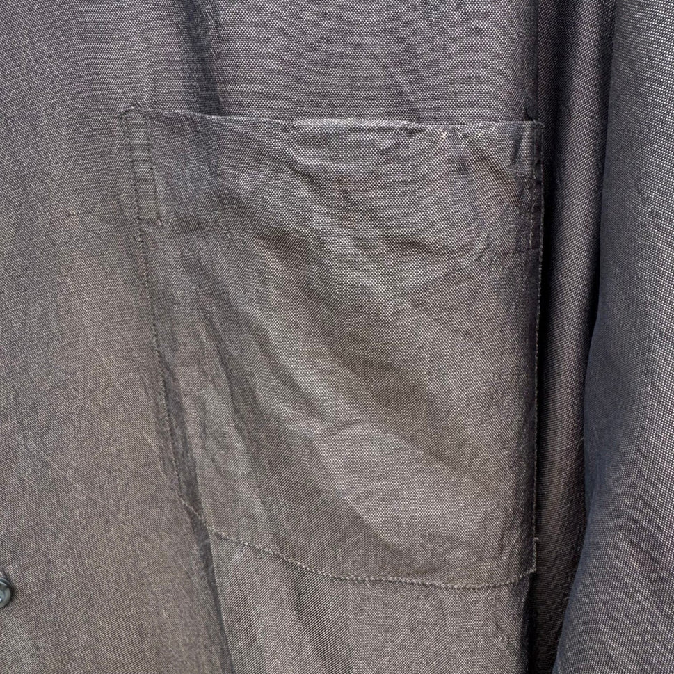 Alfani Mens Brown Silk Oxford Button Down Shirt XL 17.5 34-35 Luxury Minimalist