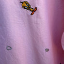 Switch Warner Bros Vintage Womens Embroidered Tweety Bird Pink Button-Up Shirt Small 3 image