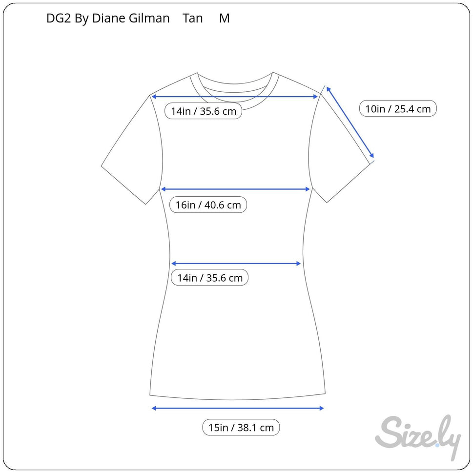 DG2 By Diane Gilman Ribbed Beige Short-Sleeve Knit Turtleneck Sweater Womens M