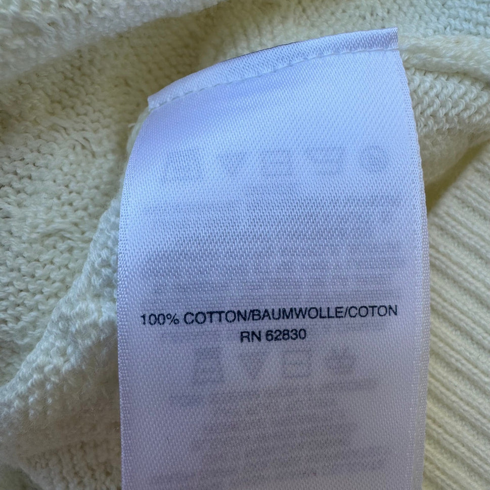Lands End Coastal Preppy Textured Wavy Cable Turtleneck Sweater Ivory L NWOT