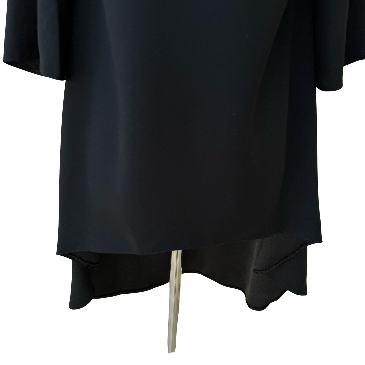 Closet London Minimalist Flowy High-Low Shift Mini Little Black Dress LBD Modest