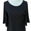 Switch Closet London Minimalist Flowy High-Low Shift Mini Little Black Dress LBD Modest 3 image