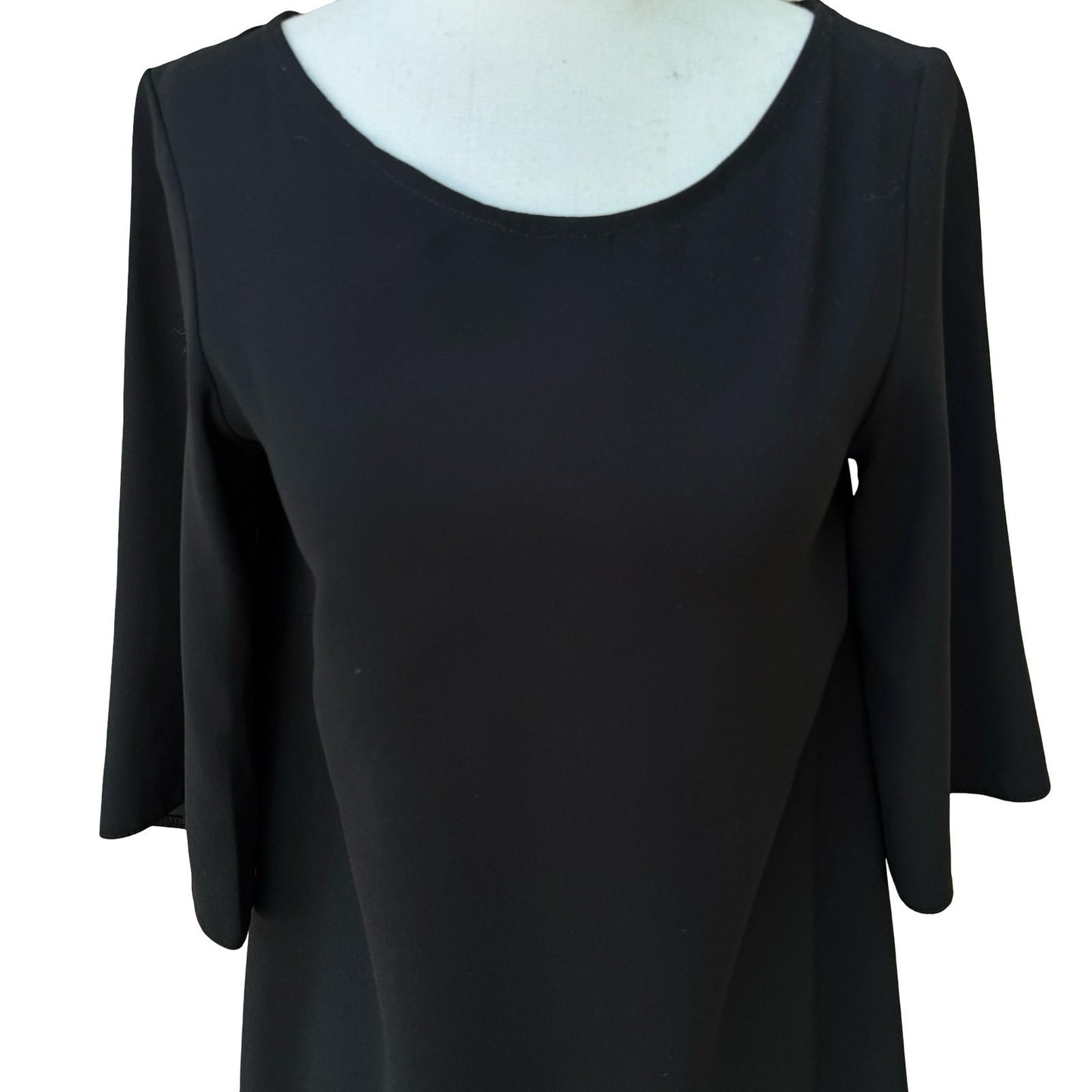 Closet London Minimalist Flowy High-Low Shift Mini Little Black Dress LBD Modest