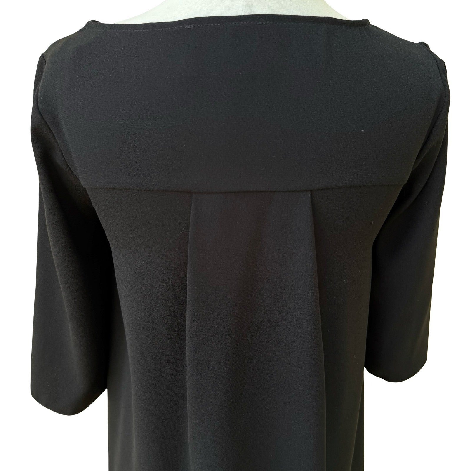 Closet London Minimalist Flowy High-Low Shift Mini Little Black Dress LBD Modest