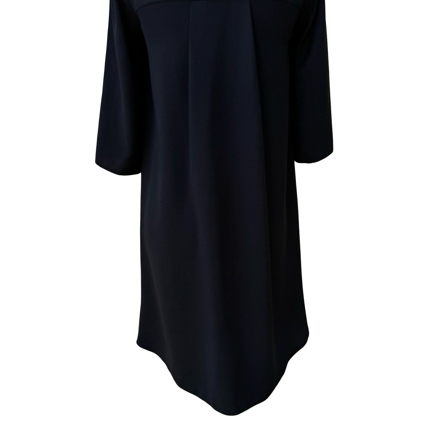 Closet London Minimalist Flowy High-Low Shift Mini Little Black Dress LBD Modest