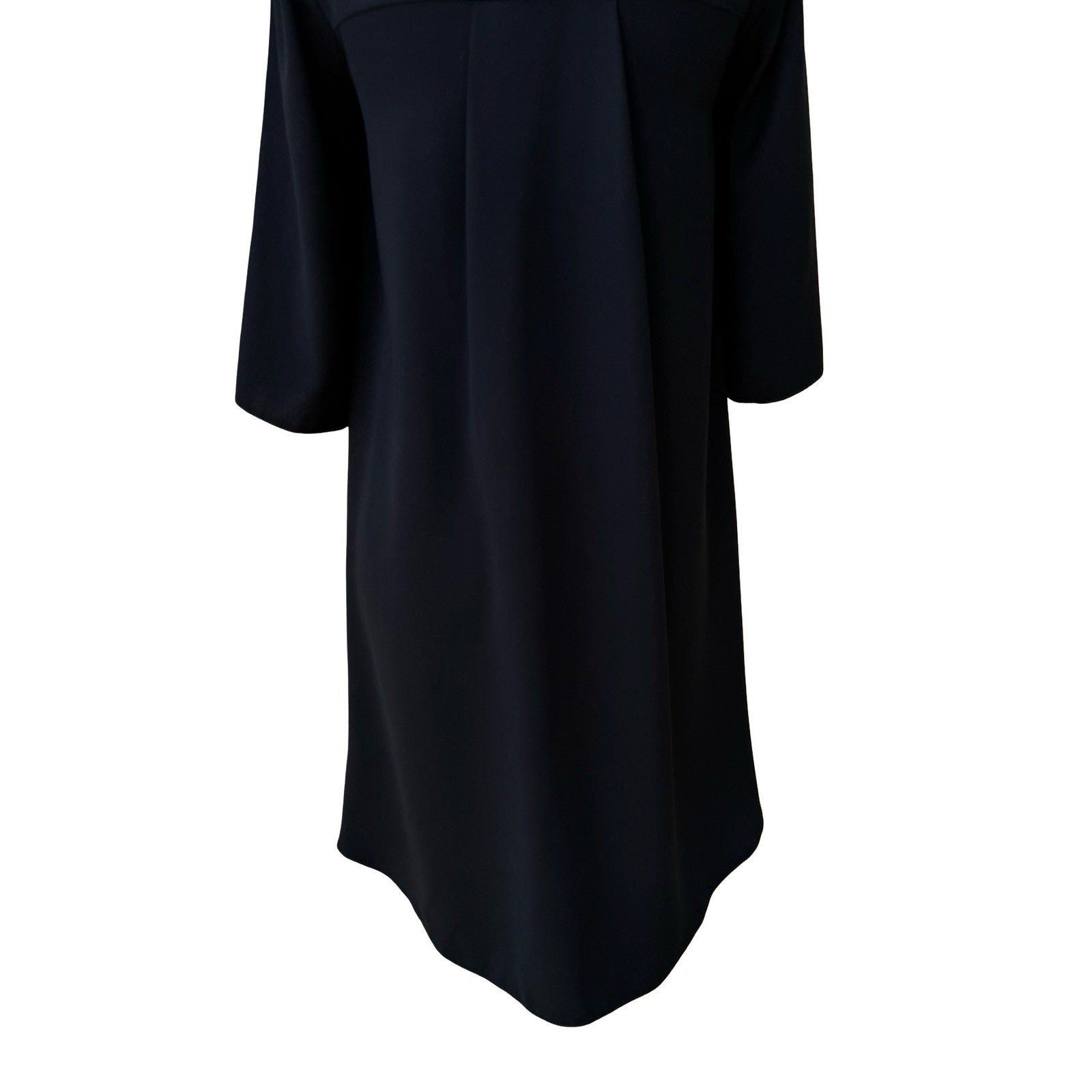 Closet London Minimalist Flowy High-Low Shift Mini Little Black Dress LBD Modest